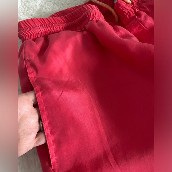 Vintage Pink Coral Silk Pull On  Drawstring Pants Sz M - Picture 5 of 7